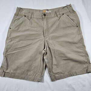 Carhartt Mens Beige Ripstop Casual‎ Cargo Shorts Relaxed Fit